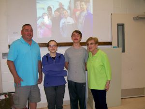 8th Graders Robert Pape and Violet Gorr pose 