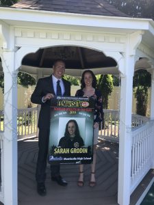 Sarah Grodin stands in a gazebo