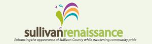 A multi-colored drawing of a rooster above the slogan Sullivan Renaissance Enhancing the appearance of Sullivan County while awakening community pride 