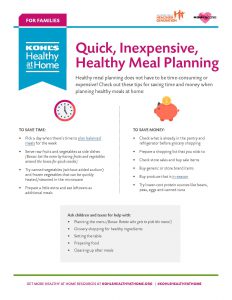 A list of meal planning ideas that are quick and inexpensive