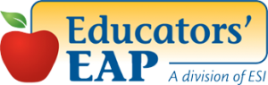 the logo has an image of an apple and the words Educators' EAP written in blue