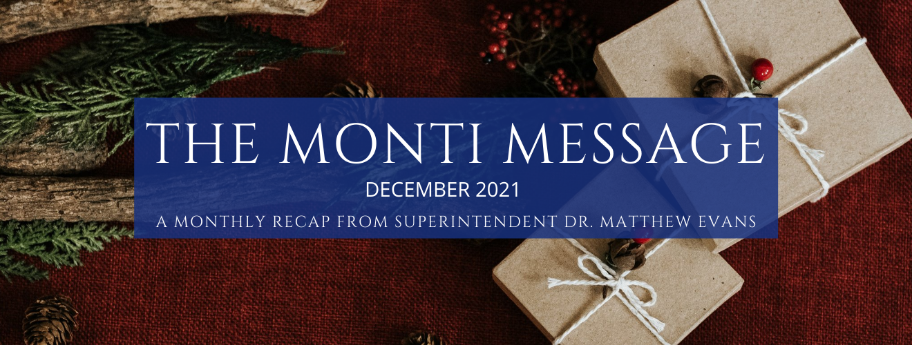 text reads the monti message december 2021