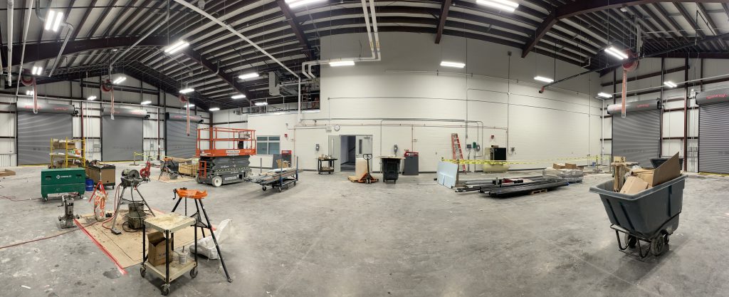 the inside of a a bay in the new transportation center 