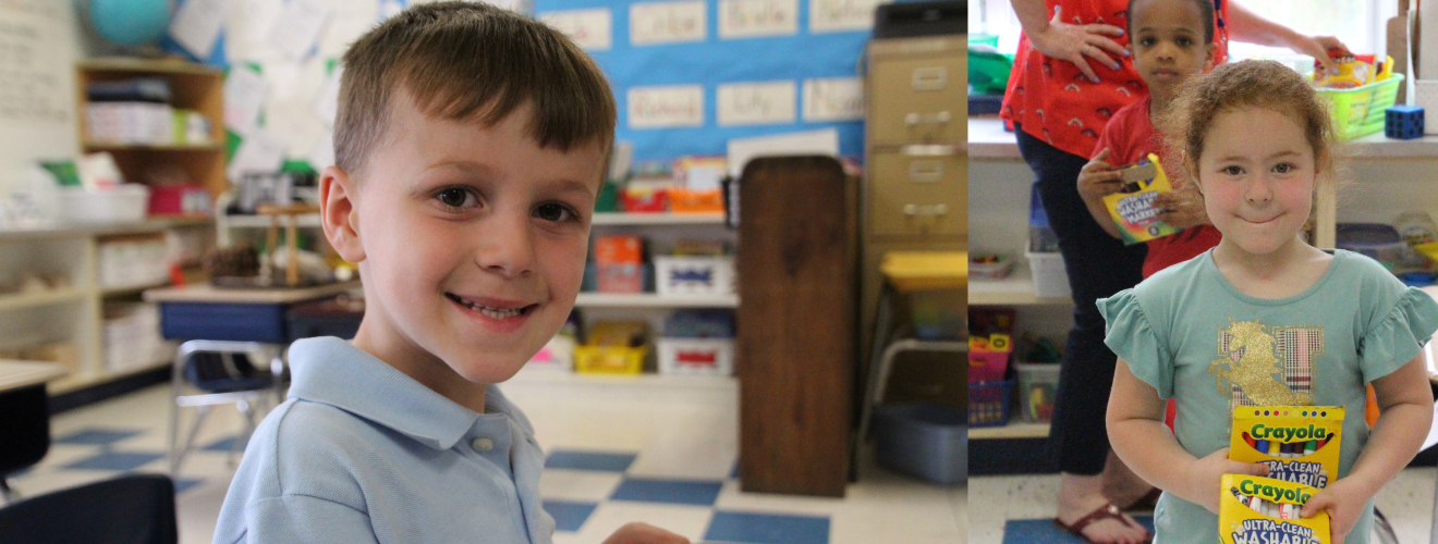 a male and female student are smiling