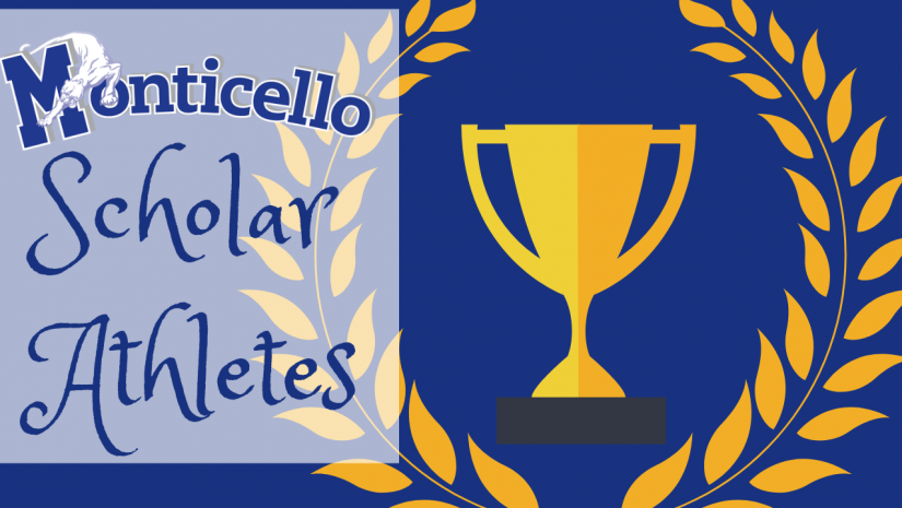 icon of a laurel wreath and trophy with words Scholar Athletes