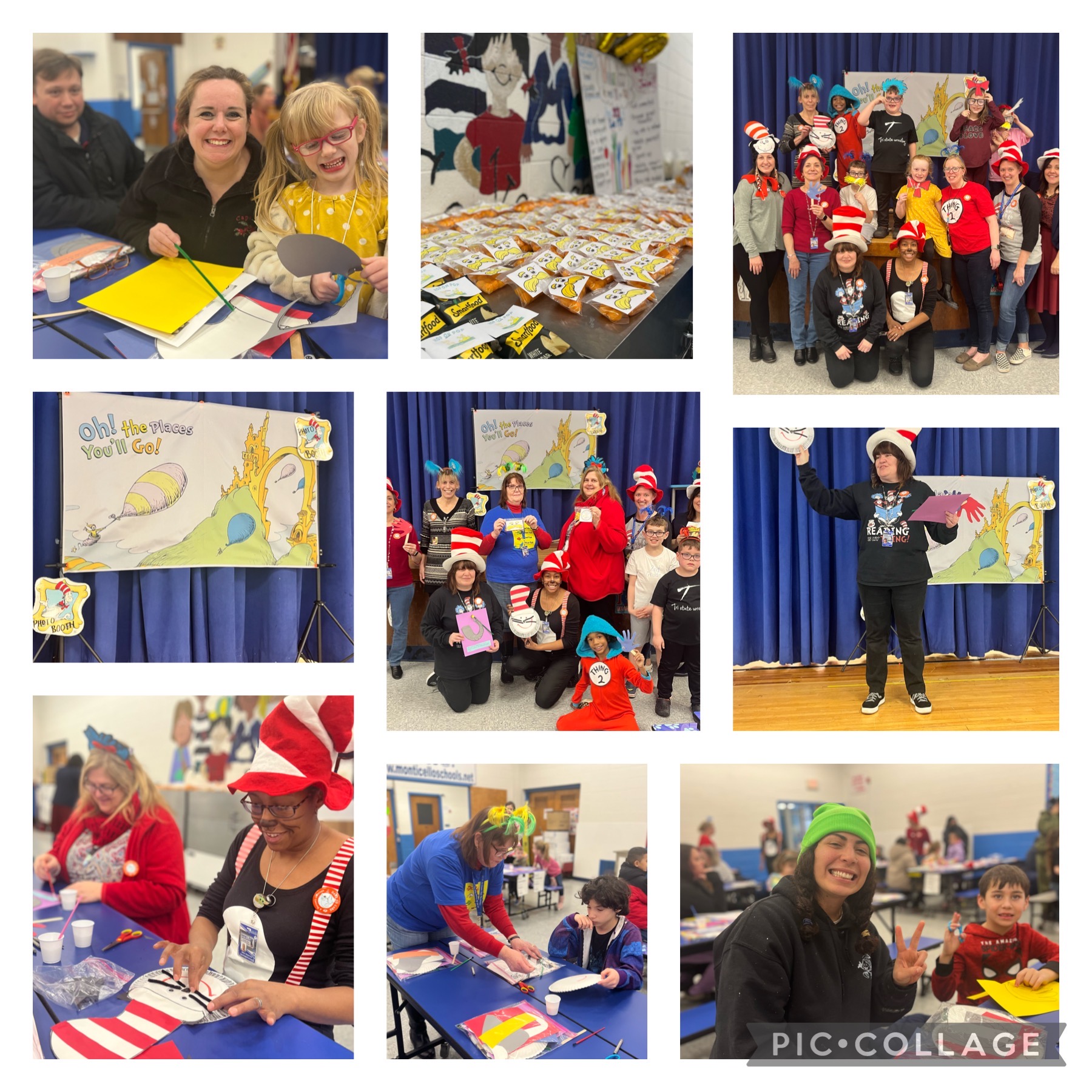 a collage of photos from the family craft night