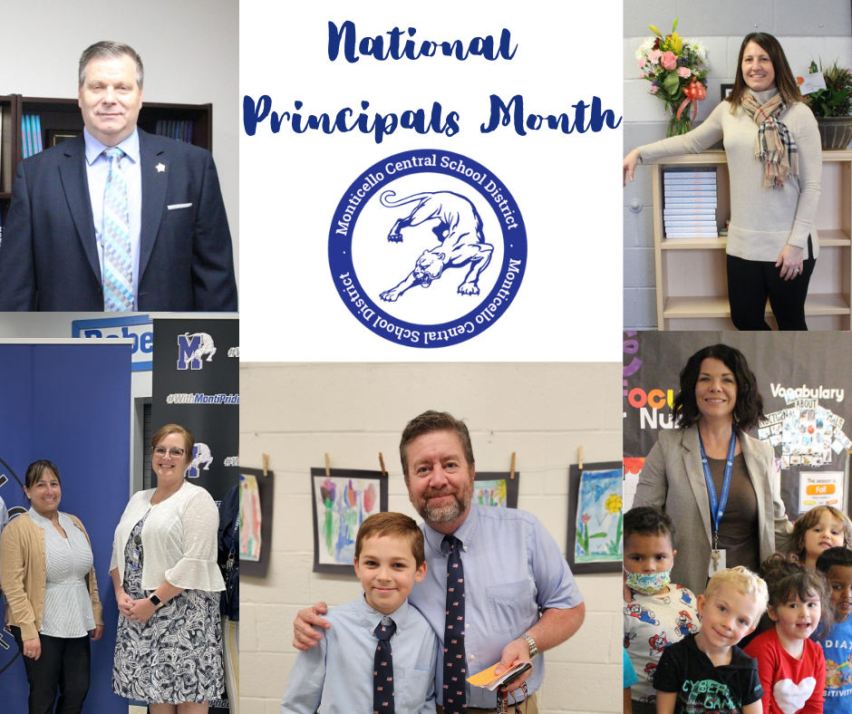 a collage of photos of principals with the text "National Principals Month" 