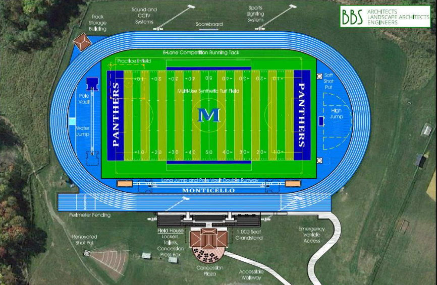 rendering of proposed new football field