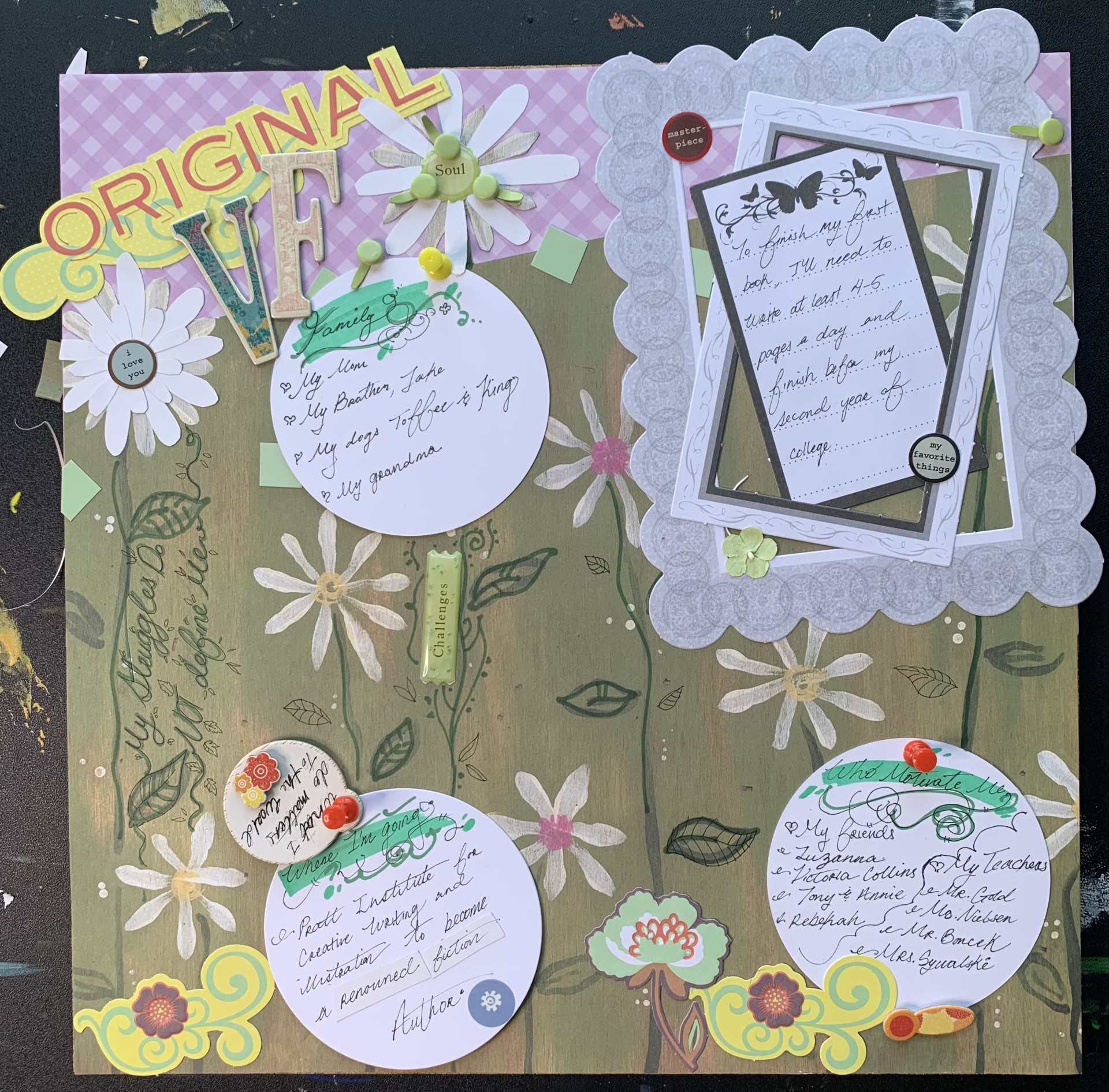 a vision board created by a student