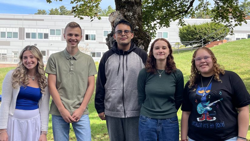 the students selected for all state pose outside the high school