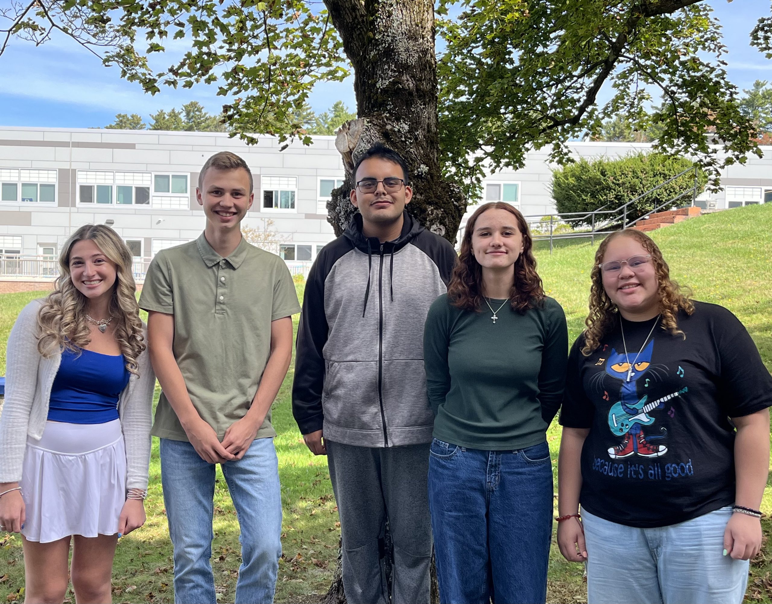 the students selected for all state pose outside the high school
