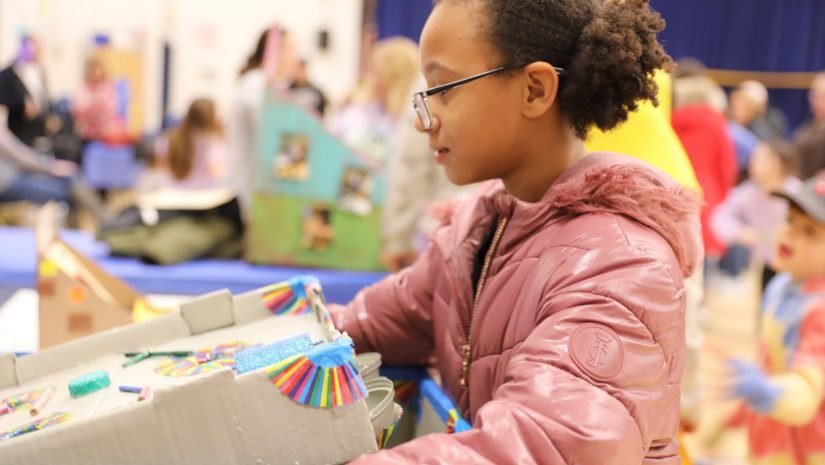 a student plays a game