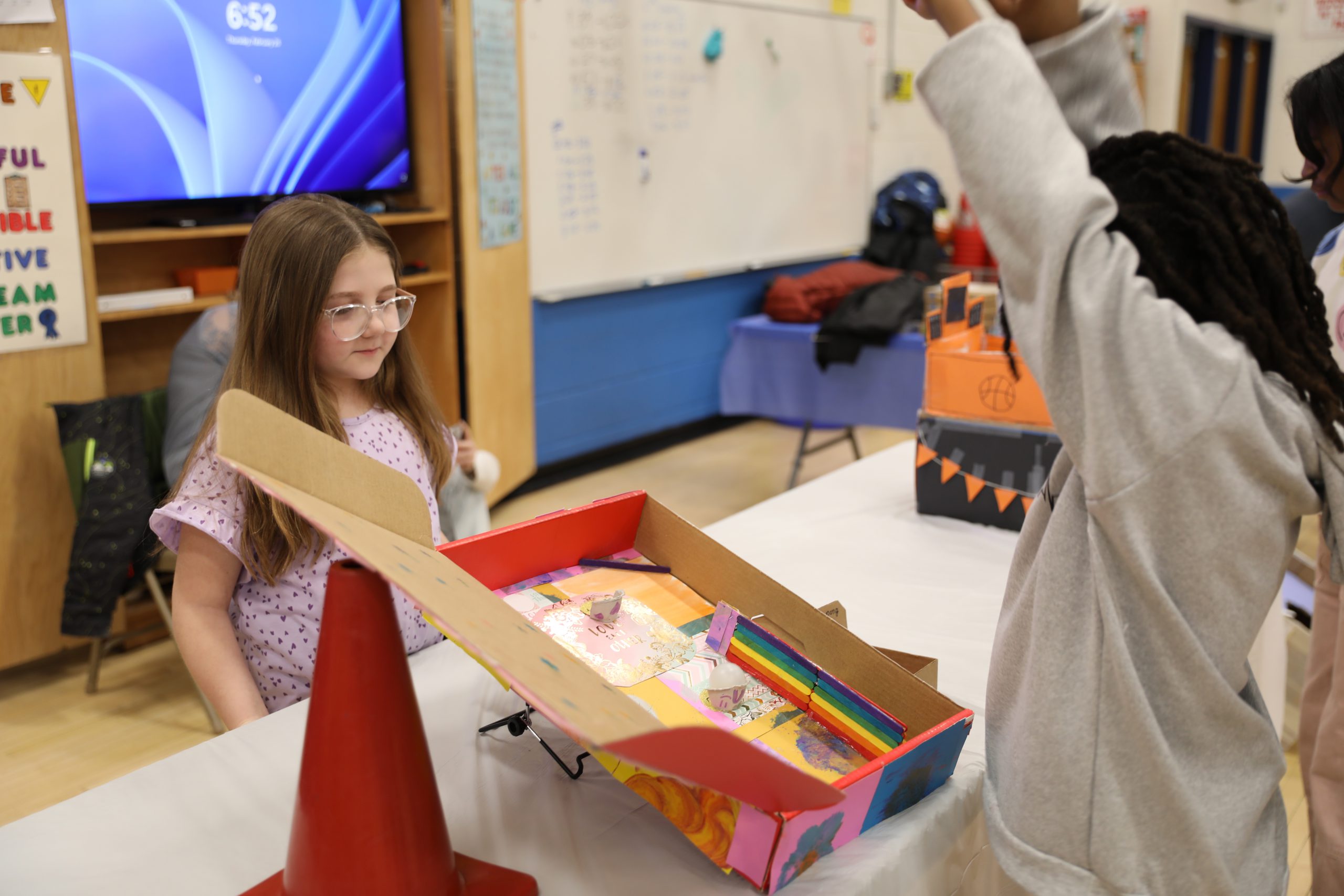 a student plays a game