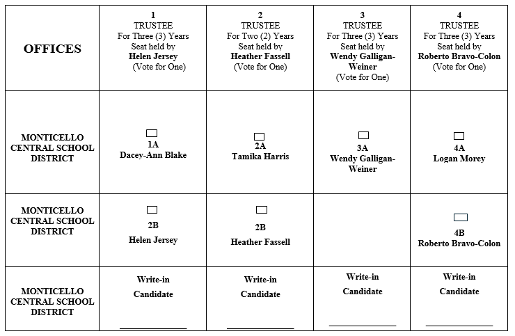 2026 Board of Education ballot