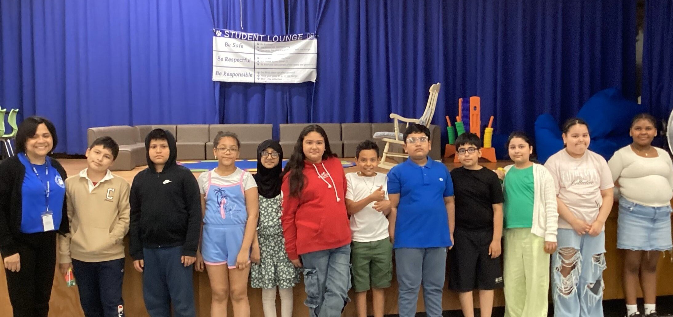 students who participated in the project pose
