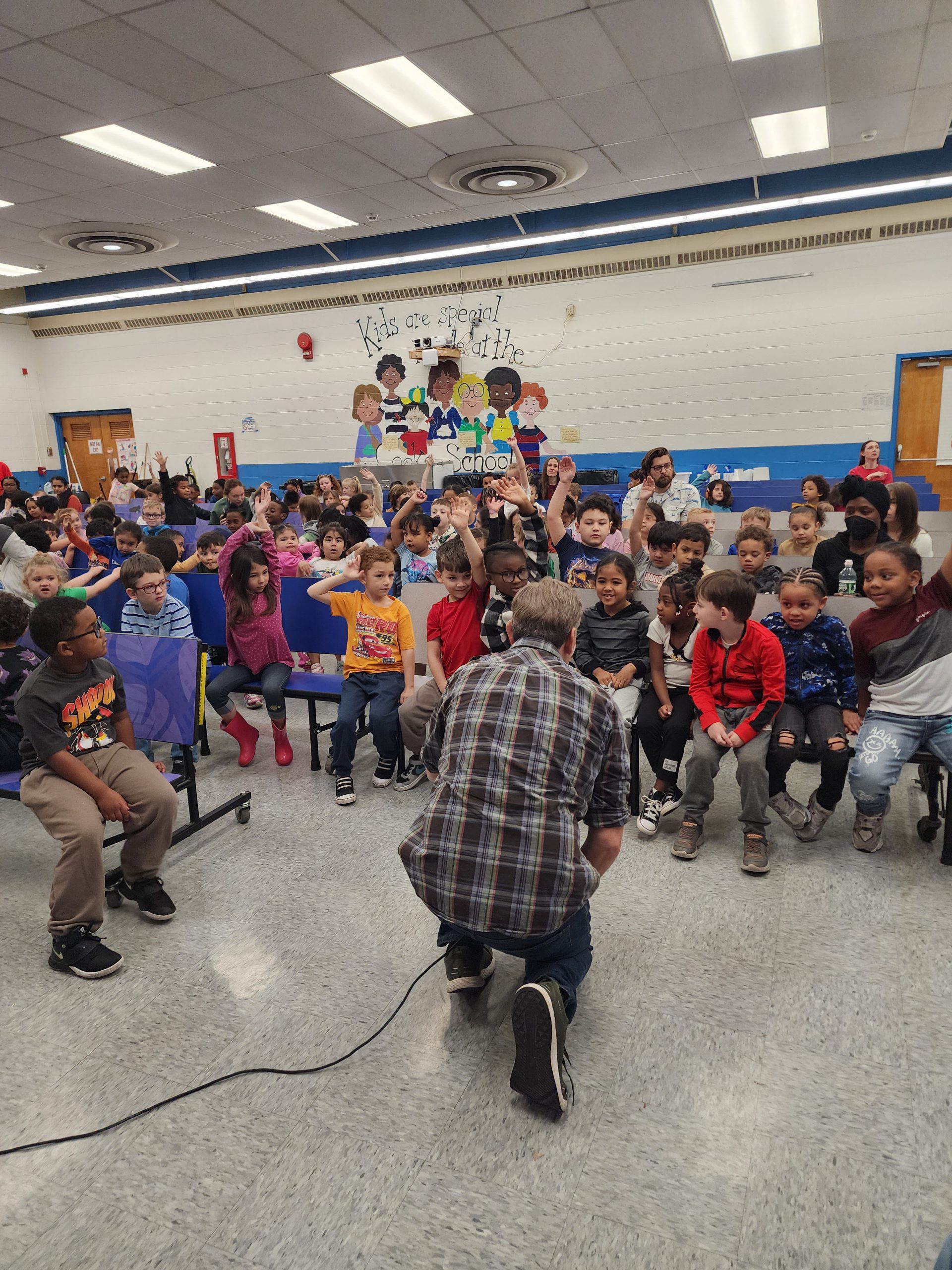 John Parra speaks to students at Cooke