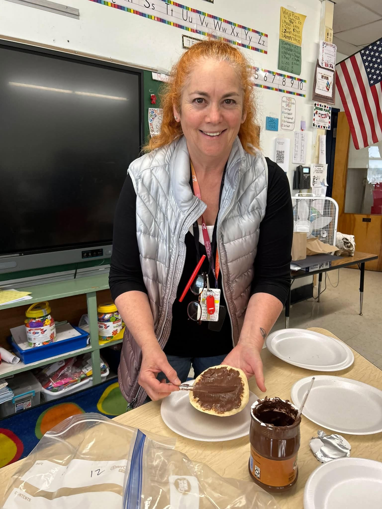 Ms. Reef holds some Israeli cuisine 